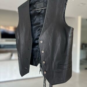Y2K Louis Vuitton Black Butter Leather Biker Motorcycle Vest